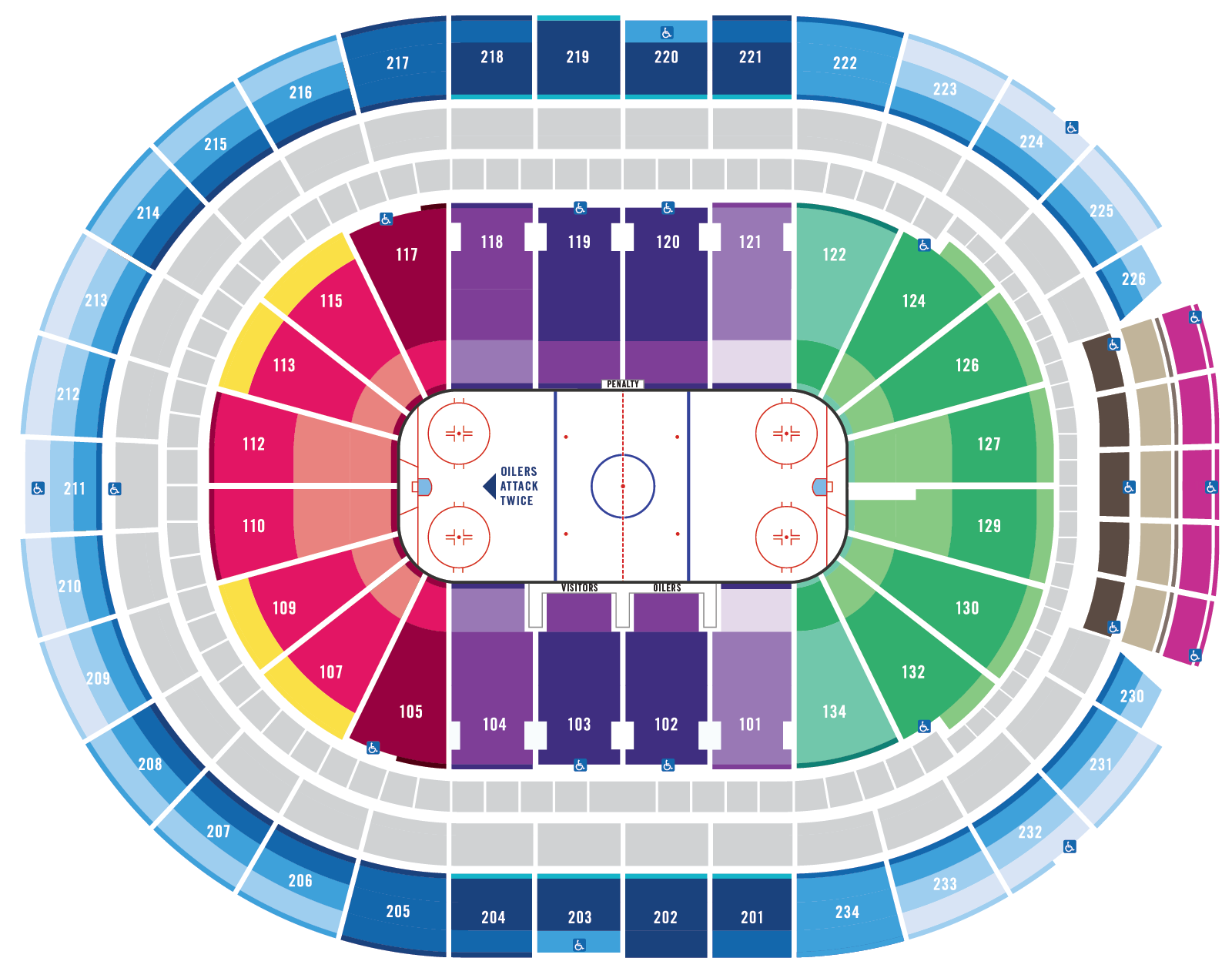 Oilers Season Seat Pricing Map