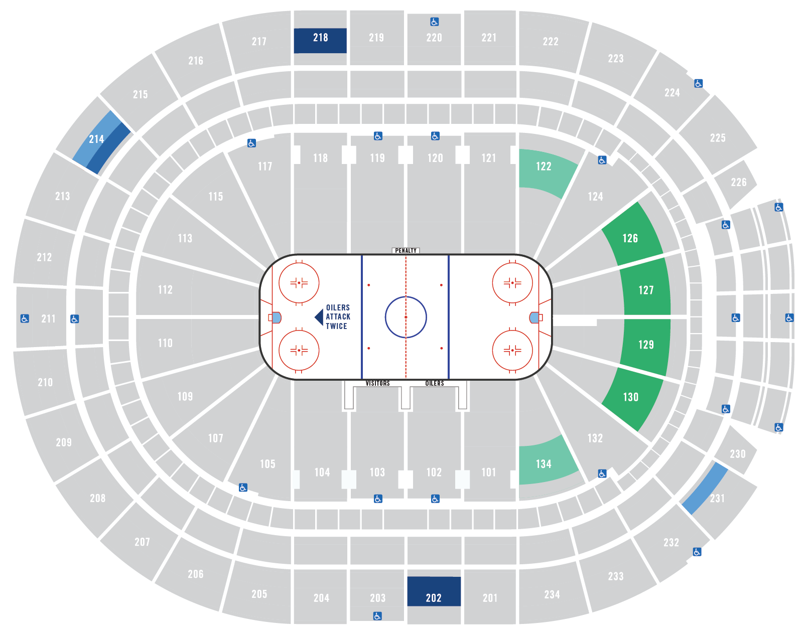 Oilers Split Season Seat Pricing Map